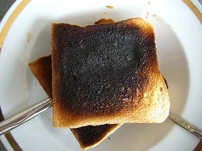 verkohlter Toast